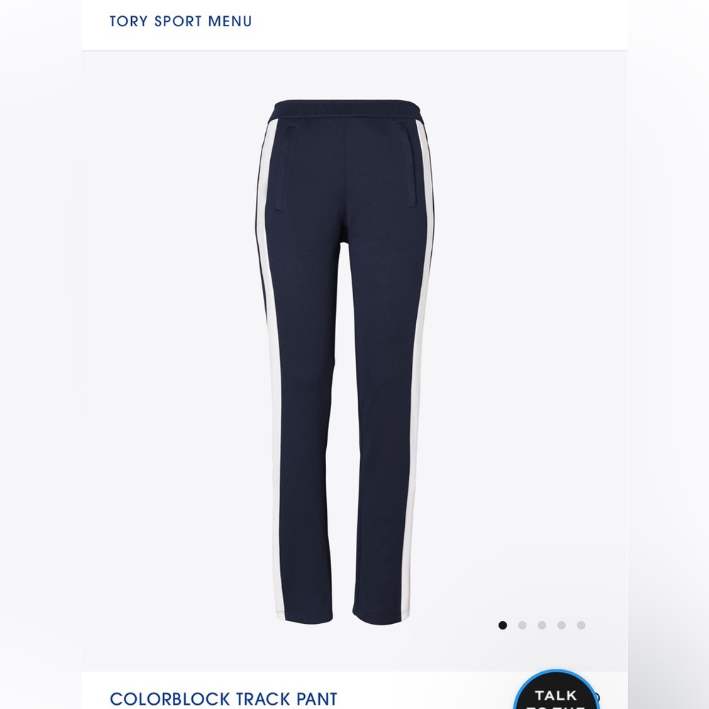Tory Burch Navy Joggers with a White Strip down both sides